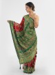 Wedding Maroon And Green Gharchola Saree